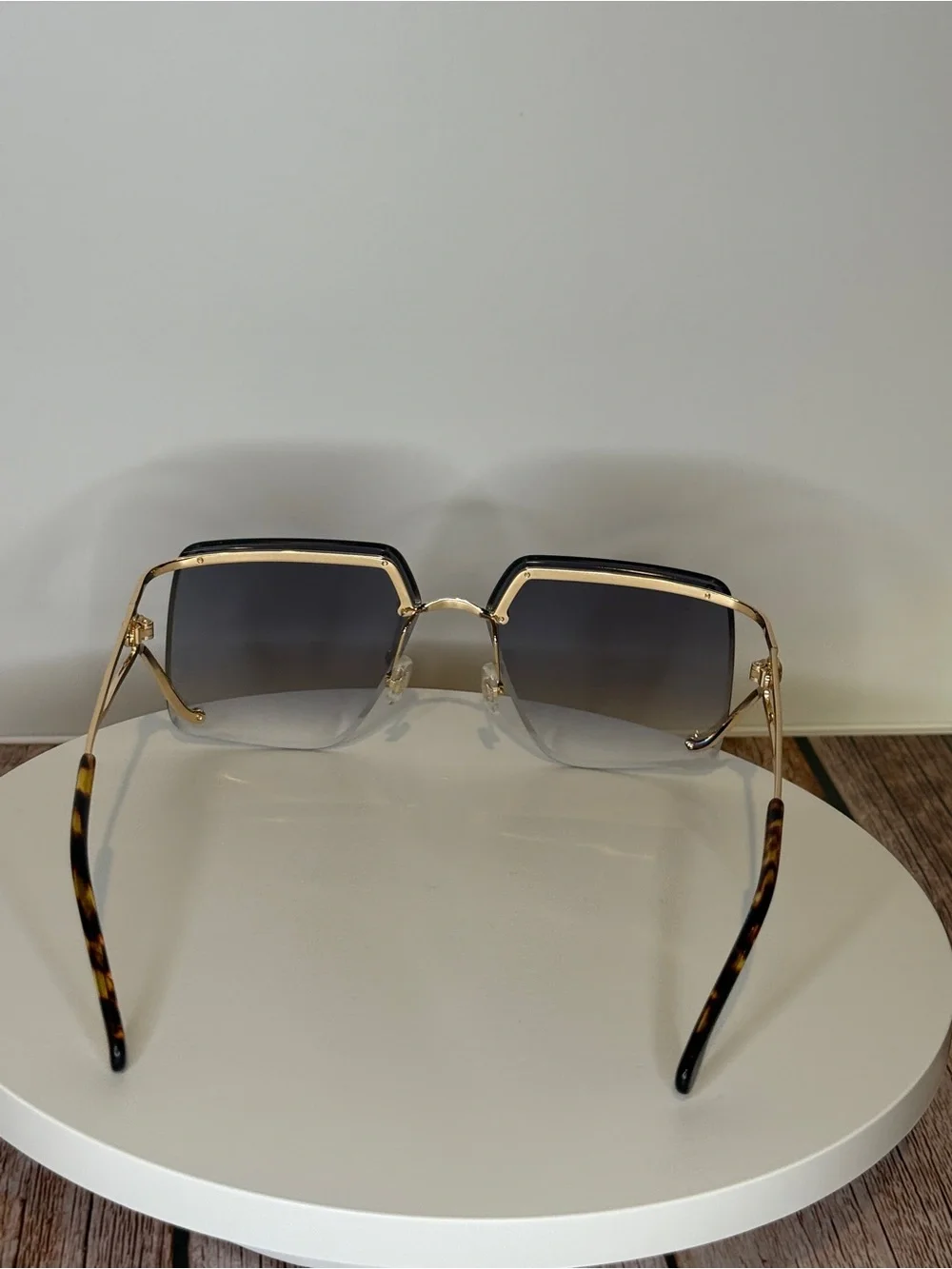 Carrera Women Gold Frame Sunglasses with Gradient Gray Lenses